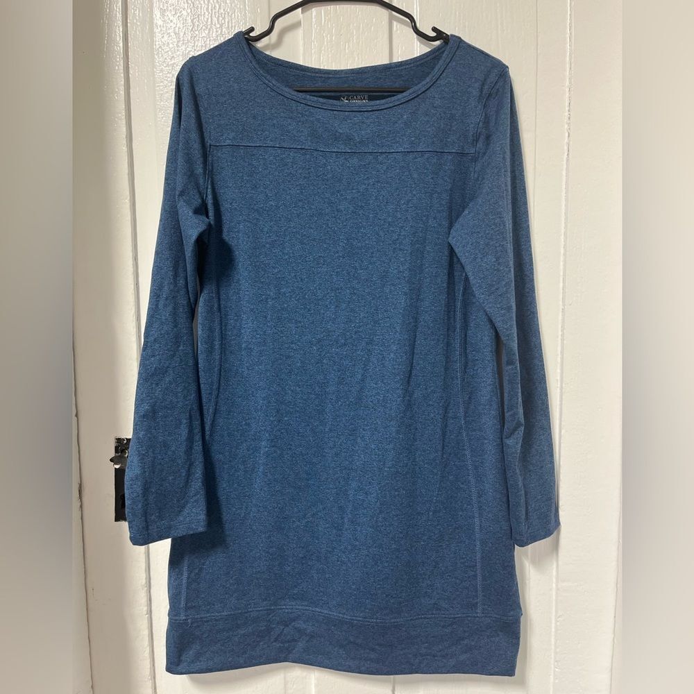 Carve Designs Mini Performance Long sleeve Space Dye blue dress size medium - Picture 2 of 7